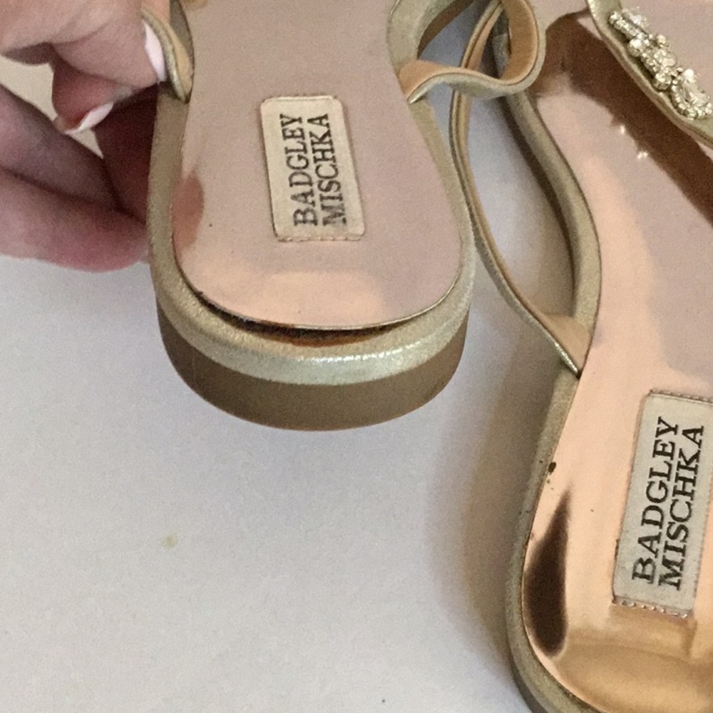 Badgley Mischa Rhinestone Toe-Post Sandals - Picture 3 of 4
